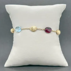 Estate Bicego 18K Y Gold Multigem Station Bracelet