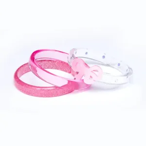 Fancy bow pink bangles set/3