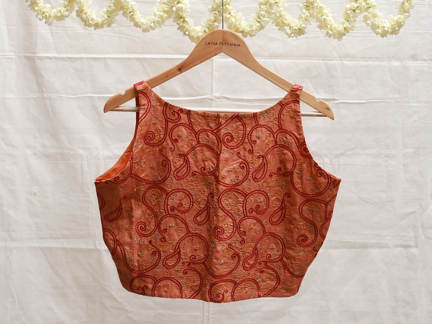 Fire orange, soft silk, Katori blouse