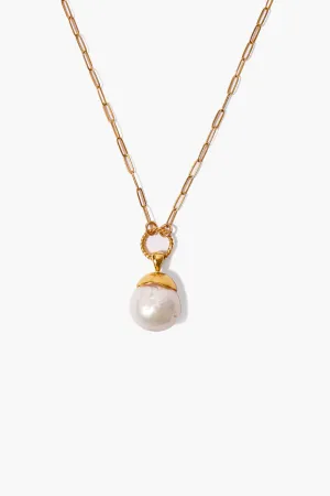 Gold Dipped Pearl Pendant Necklace