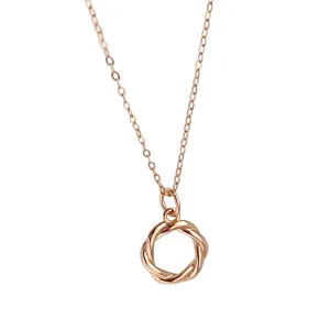 Grace Rope Circle Rose Gold Necklace