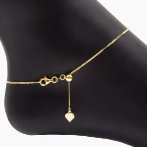 Italian Giana Curb Adjustable Anklet (Gold)