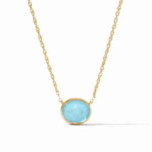 Julie Vos Nassau Solitaire Necklace, Capri Blue