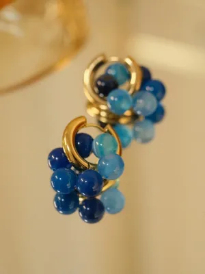 Just Lil Things  Blue Hoop Earrings jlt11525