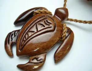 Koa Wood Turtle Cord Necklace