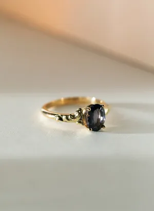 Exquisite 14K Gold Kunna Iolite Gemstone Ring - Elegant and Timeless Jewelry