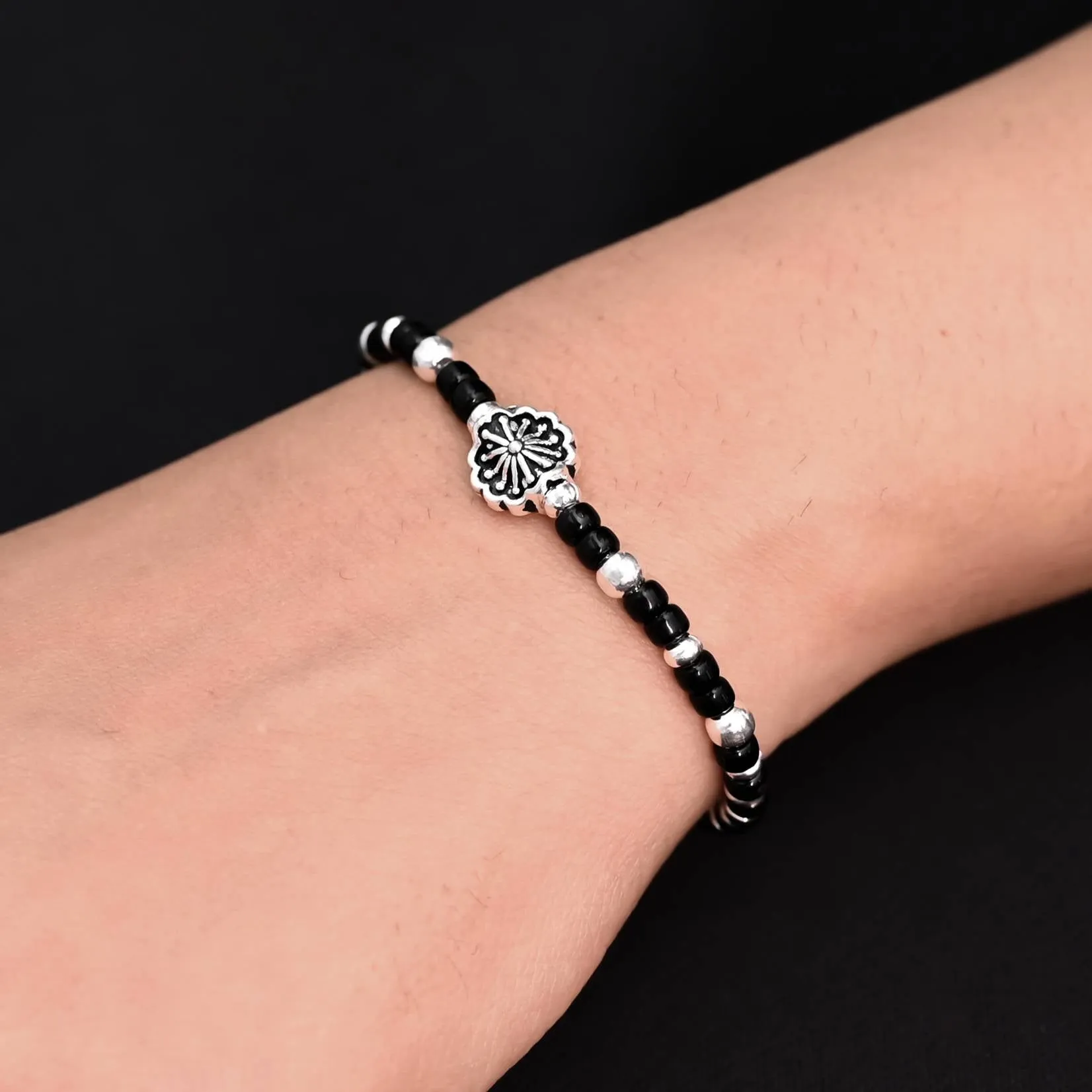 Oxisidized Silver Trendy Dandelion Charm Wrist Anklets for Her