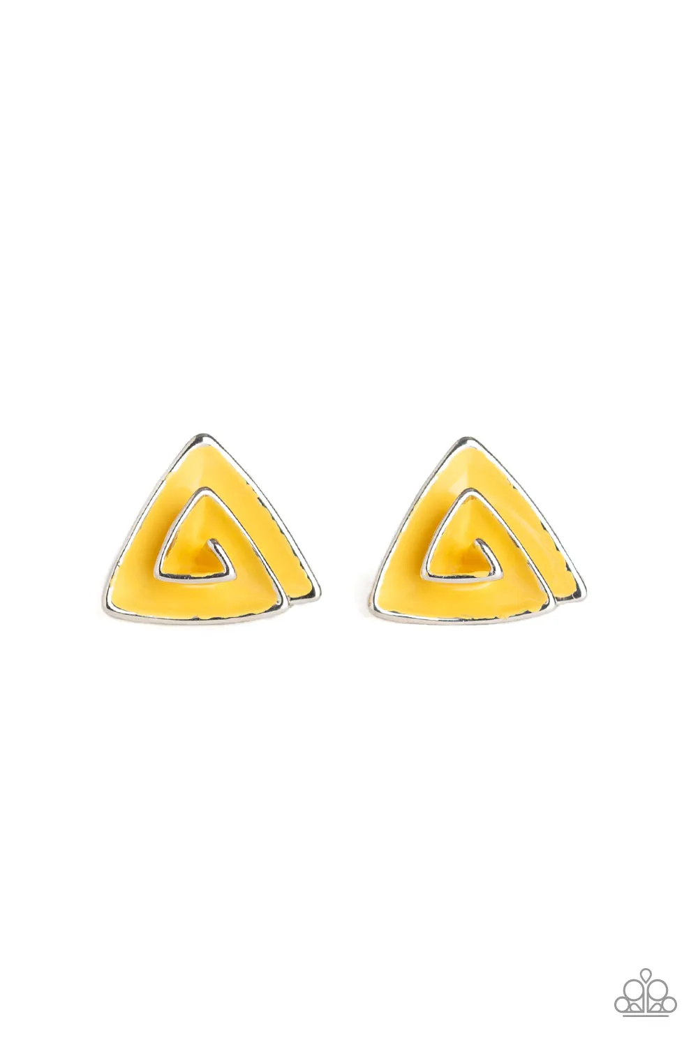 Paparazzi Accessories - On Blast #L184 - Yellow Earrings