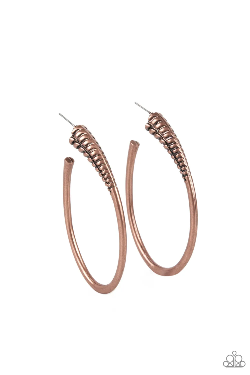 Paparazzi Earrings ~ Fully Loaded - Copper Hoop Earring