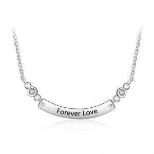 Personalized Stainless Steel Curved Necklace