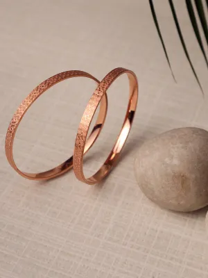 Rose Gold Plated Set Of 2 Bangle Set