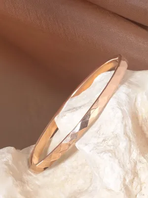 Rubans Voguish Rose Gold Plated Minimal Textured Bracelet