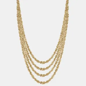 High-Quality Solid Diamond-Cut Rope Chain Necklace