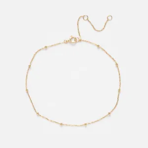 Solid Gold Beaded Anklet