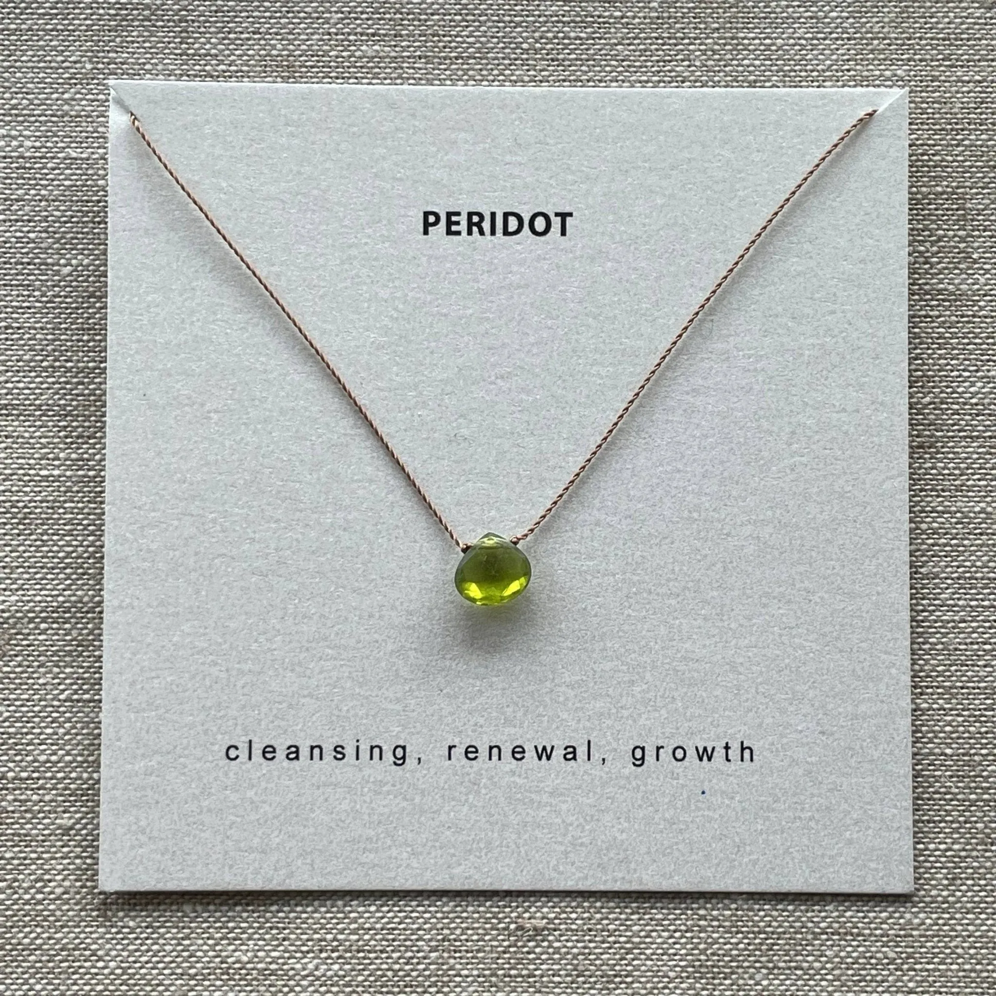 Soulsilk - Peridot Necklace Card