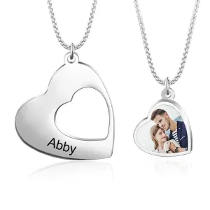 Stainless Steel Custom Photo Couple Necklace