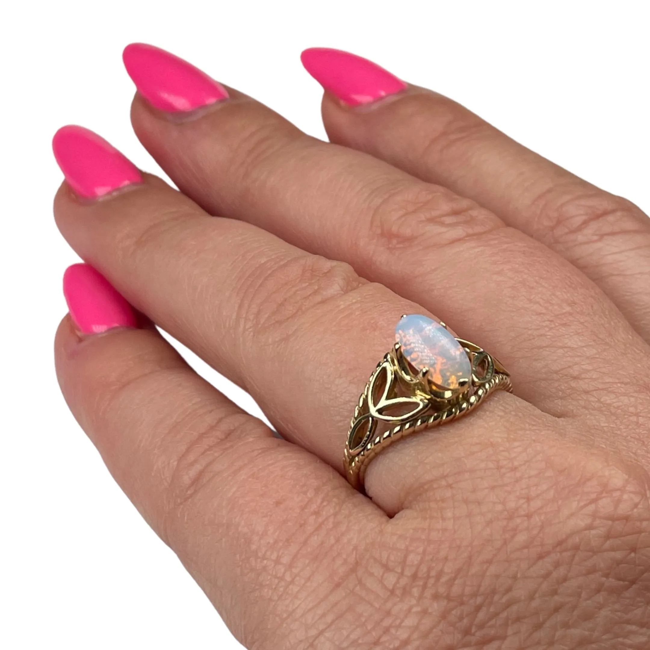 Yellow Gold and Opal Ring (Authentic Pre-Owned)